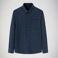 thumbnail image 2 of JUUYY Flannel Shirt for Men Casual Button Down Work Soft All Cotton Lightweight Flannel Mens Plaid Shirts Long Sleeve Navy#6 XXXL, 2 of 3