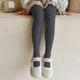thumbnail image 7 of Girls Sparkly Tights Rhinestone Soft Knit Seamless Footed Pantyhose Dance Stockings Leggings Girls Solid Color Pants Dark Gray 2-4Y, 7 of 7
