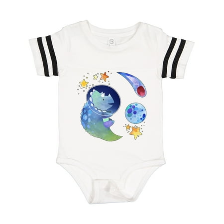 

Inktastic Triceratops in Space with Planets and Stars Gift Baby Boy or Baby Girl Bodysuit