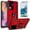 Red, variant on Samsung Galaxy S21 Ultra Case, With [Tempered Glass Screen Protector Included], STARSHOP Drop Protection Ring Kickstand Cover- Black