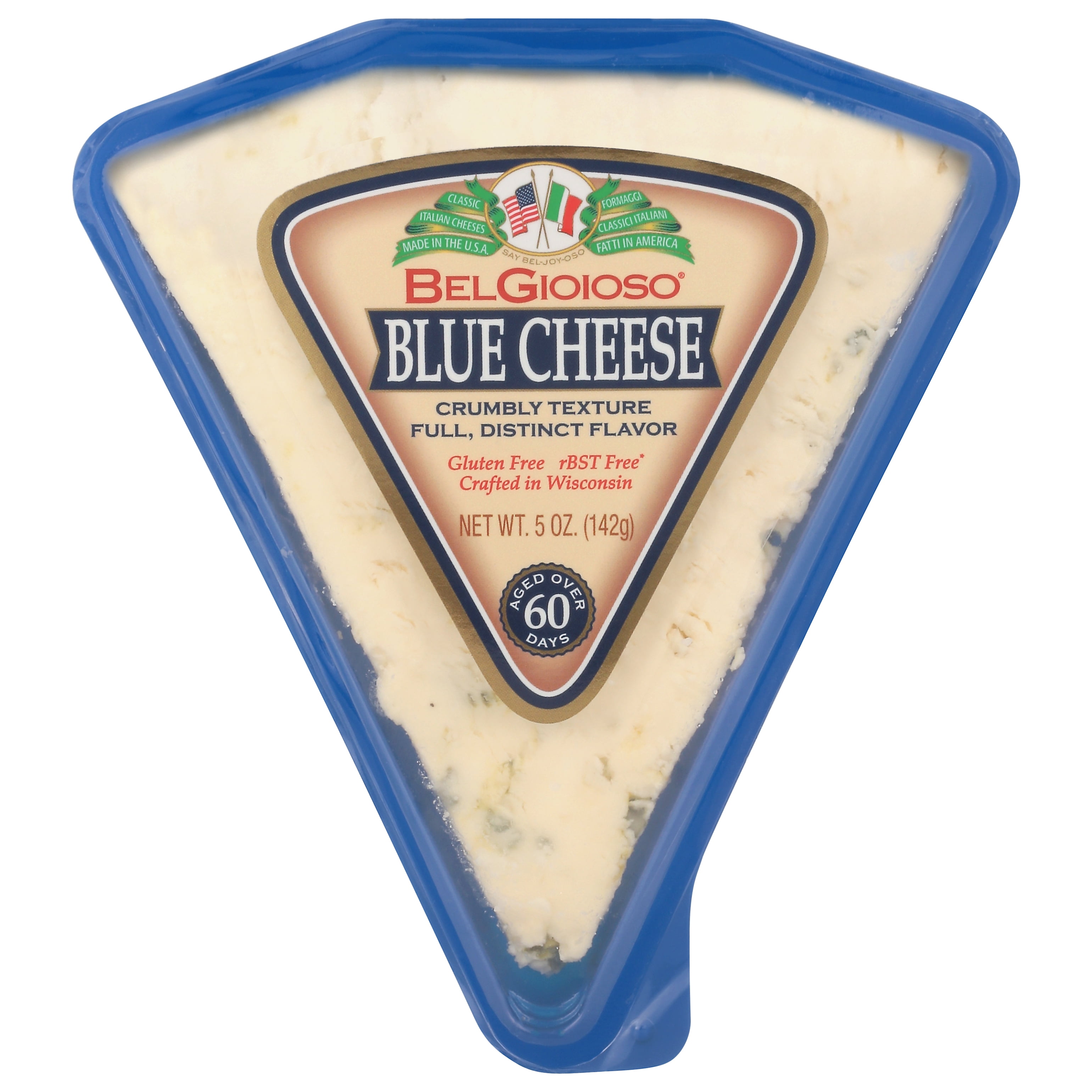 BelGioioso Blue Cheese Wedge 5oz, Refrigerated in a Wedge Container