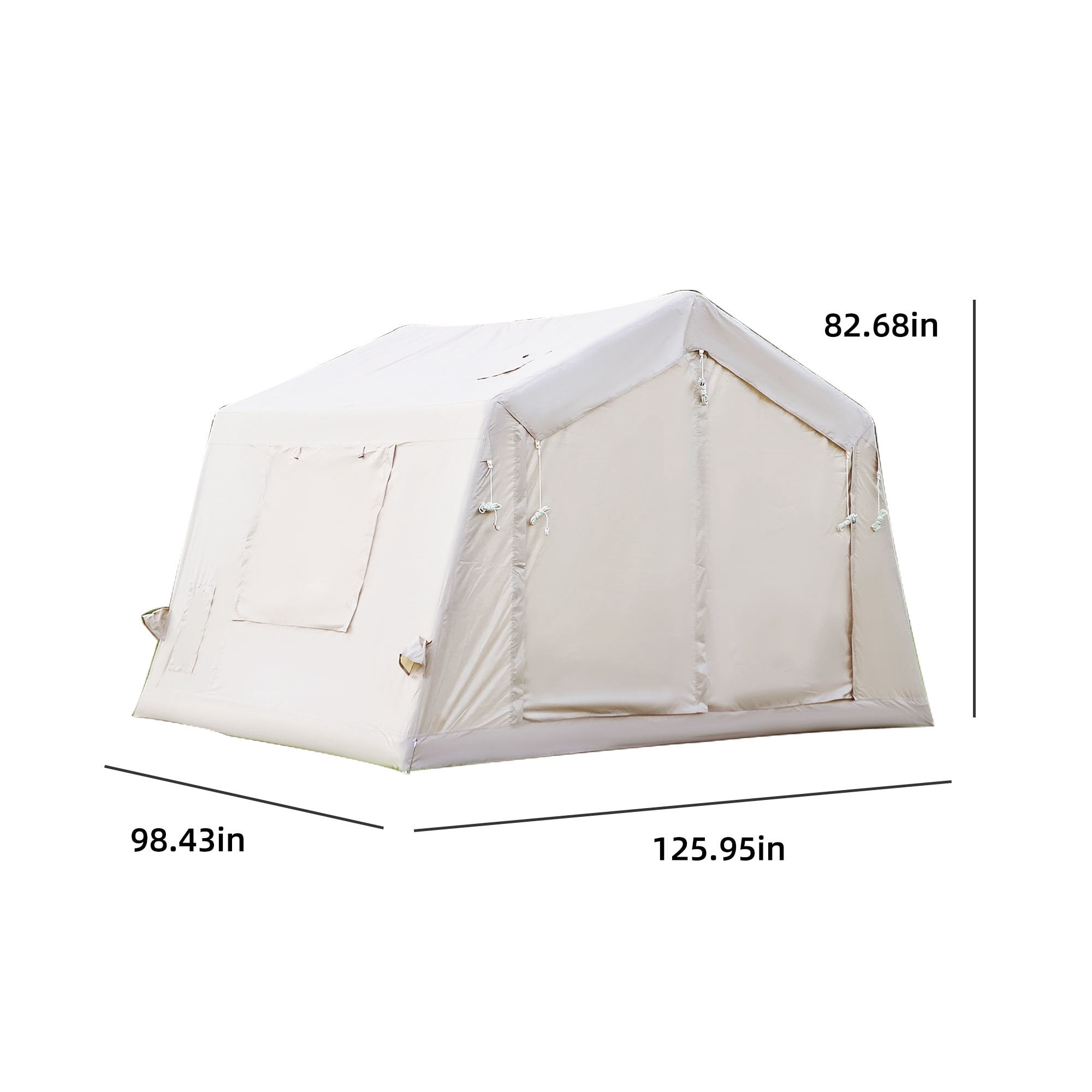 NOBOLEA Large Inflatable Tent 4-6 Person, 5-Min Quick Setup Blow Up Tent with Stove Jack & AC Port, Waterproof Oxford Tent with Air Pump for 4 Season Camping
