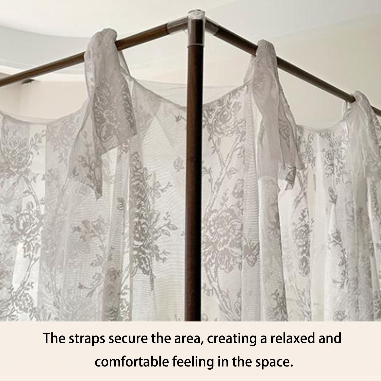Mosquito net canopy bed, 4 corner posts bed canopy bed curtain, bedroom decoration accessories for girls adults