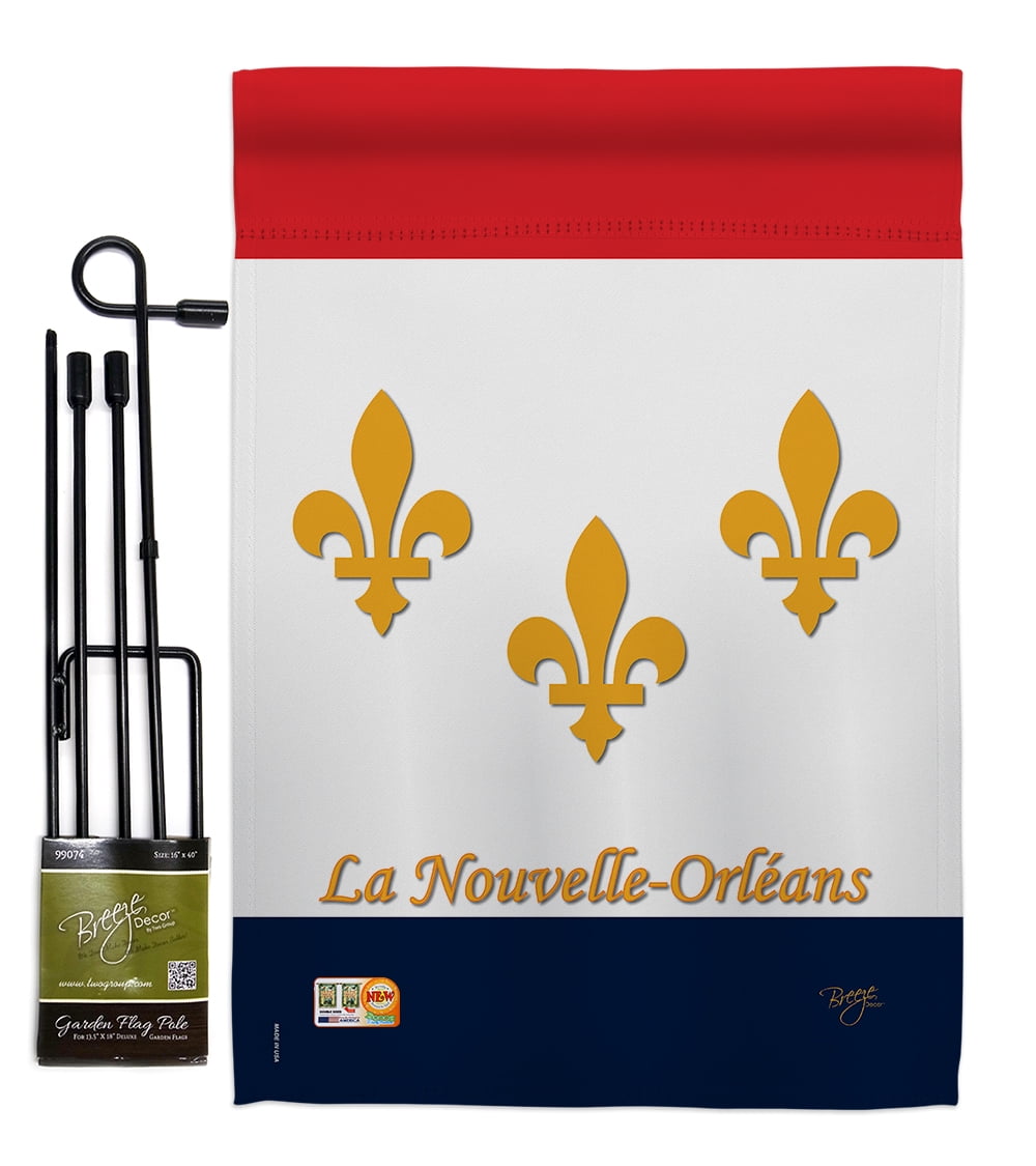 New Orleans Interests Fleur De Lys Impressions Decorative Vertical 13 X 18 5 Double Sided Garden Flag Set Metal Pole Hardware Walmart Com Walmart Com