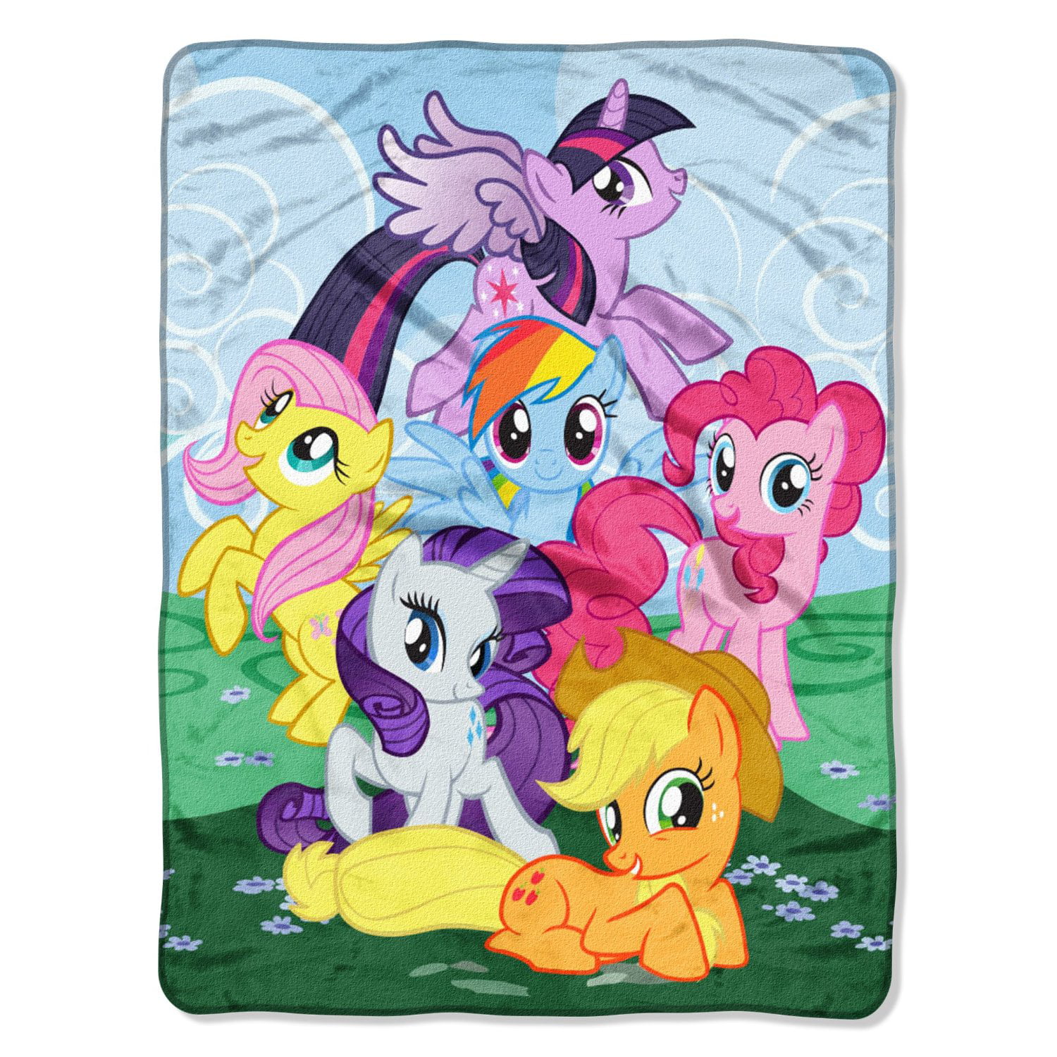 45 x 60 Happy Herd Fleece Throw Blanket Multi Color Hasbros My Little Pony 