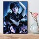 thumbnail image 4 of Pintura de diamantes de Addams para decoración del hogar, mosaico de punto de cruz completo, arte oscuro, decoración de Halloween, ropa gótica de Girl Wednesday, 4 of 4
