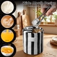 thumbnail image 2 of 10oz Striped Ceramic Coffee Mug with Sip Hole and Straw Retro Hand Painted Handleless Cup for Espresso and Iced Latte Black 1 Pack, 2 of 8