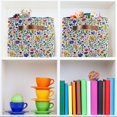 thumbnail image 6 of Yayeee 2 Pack Canvas Storage Basket with Handles for Shelves Fabric Bins Closet Organizer, Green Wildflower Pattern, 6 of 8