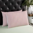 thumbnail image 4 of Red Striped Throw Pillow Covers, Red White Stripes Farmhouse Soft Breathable Pillow Cases with Invisible Zipper for Sleeping, Toddler Pillowcases for Couch Bed Sofa Chair 12x20 Inches, 4 of 6