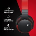 thumbnail image 5 of MOVSSOU E7 Active Noise Cancelling Bluetooth Wireless Headphones - BLACK/RED, 5 of 5