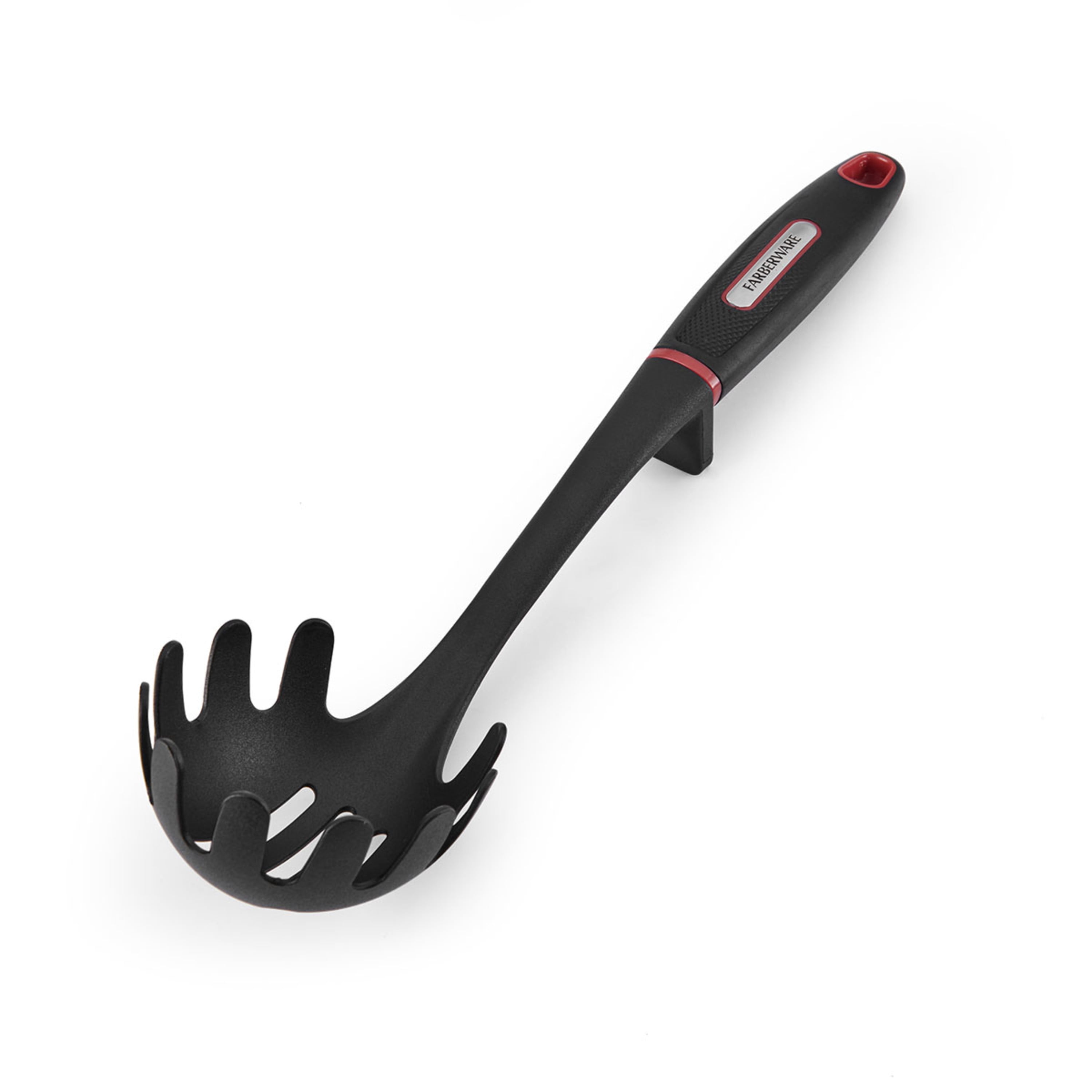 (2 pack) Farberware Soft Grips Plastic Pasta Server Black