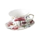 thumbnail image 5 of Taza de café de cerámica con plato. Fácil de limpiar. Diseño floral. Estilo británico. A, 5 of 9