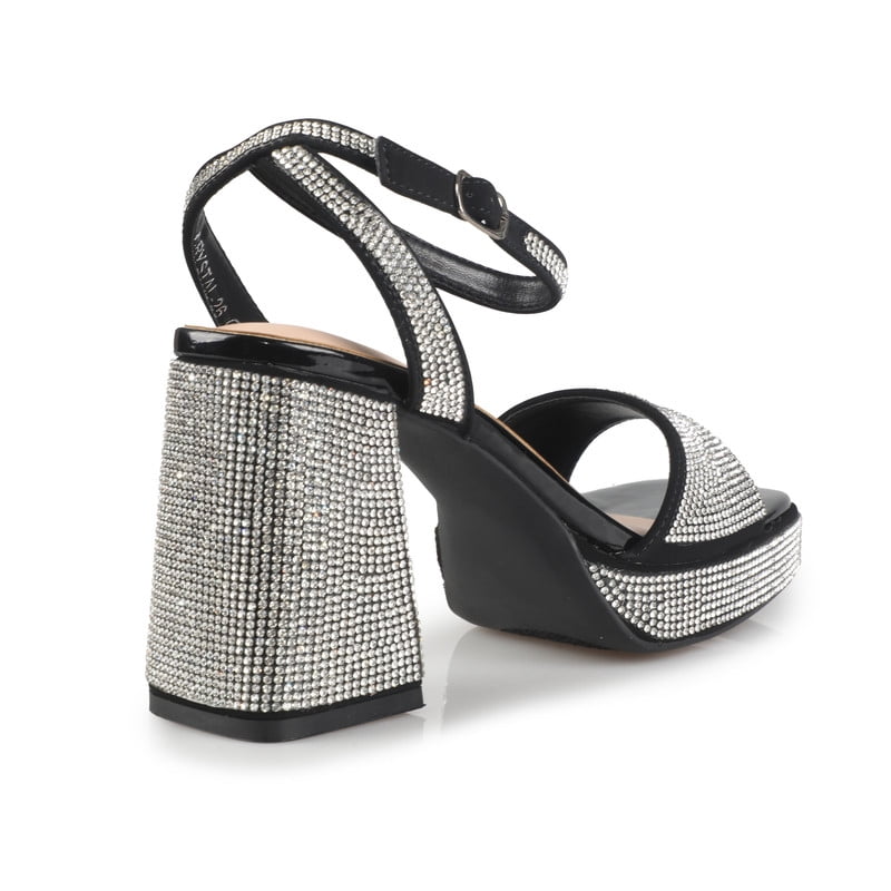 Women's Comfort Memory Foam Rhinestones Evening Party Heeled Sandals