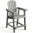 thumbnail image 3 of DEXTRUS 25" Tall Adirondack Chair Set of 2, Poly Bar Balcony Chairs, Grey, 3 of 7