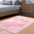 thumbnail image 3 of PiccoCasa Faux Fur Area Rug Shaggy Floor Mat, Light Pink 2x3 feet Rectangle, 3 of 6