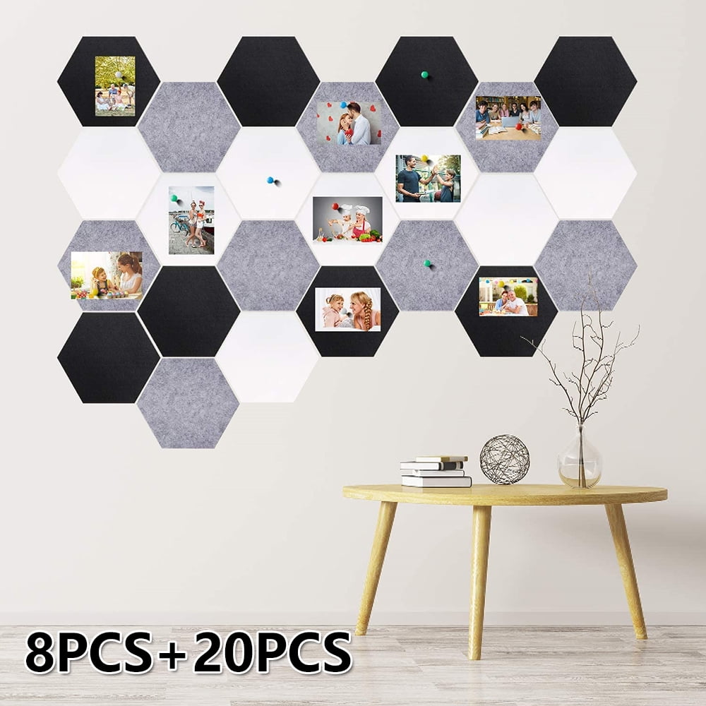 Note Schedule Hexagon Stickers Felt Letter Board Wall Decor Message Label 