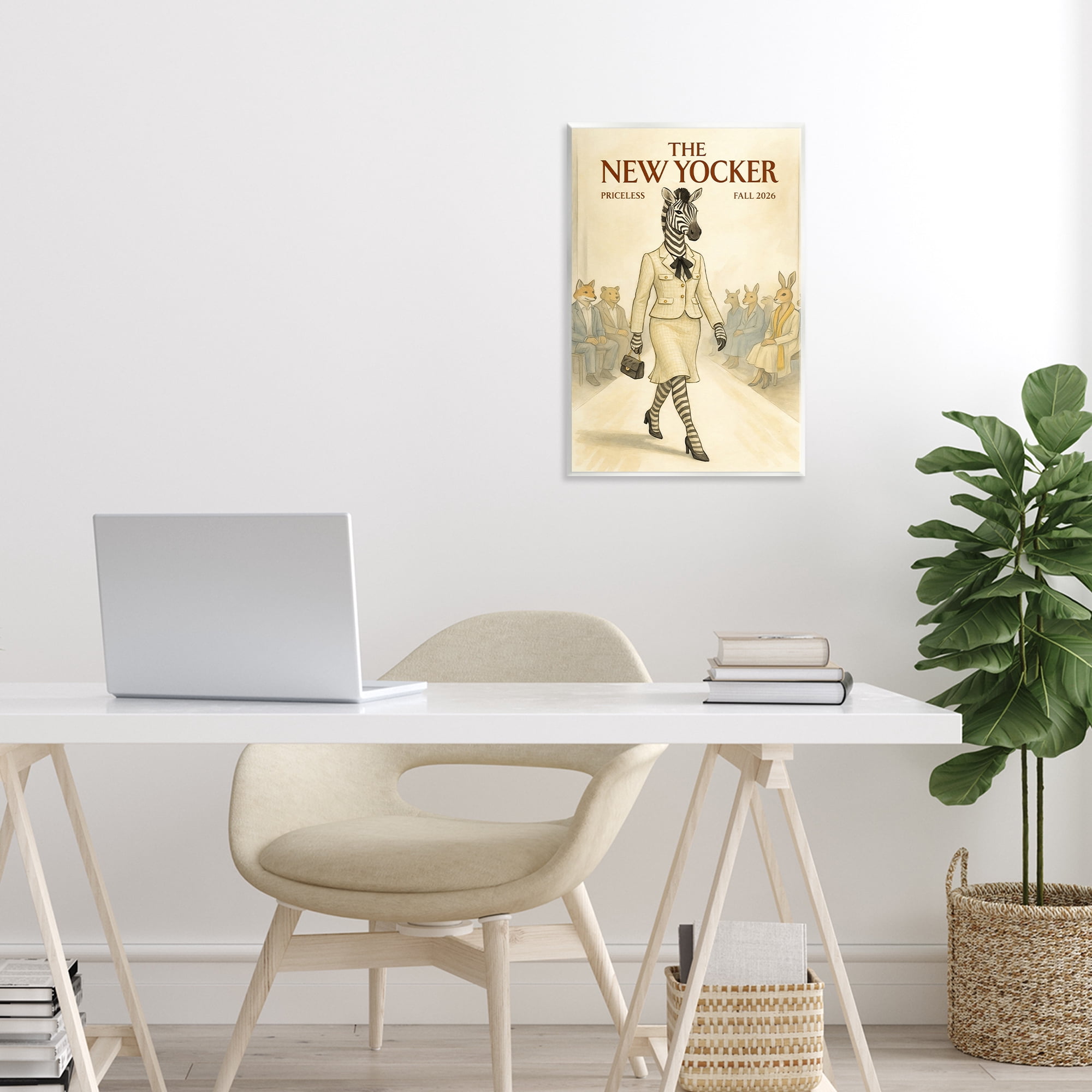 Stupell Industries New Yocker Zebra Model Wall Plaque Art, design by Grotto Studios