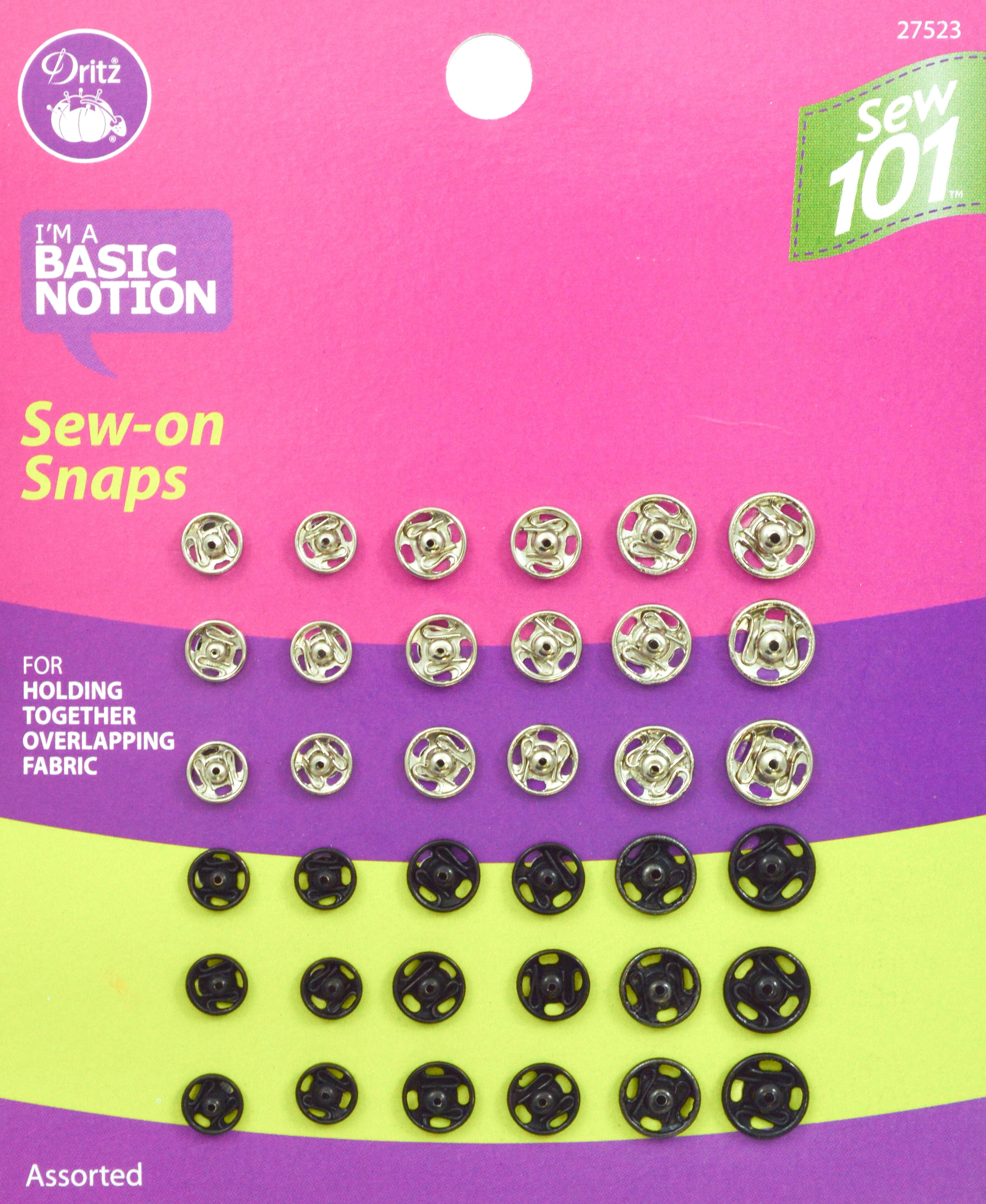 Dritz Sewing 101 SewOn SnapsAssorted 36/Pkg Walmart Canada