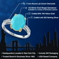 thumbnail image 2 of Gem Stone King 925 Silver and 10K Yellow Gold Green Turquoise and White Lab Grown Diamond Engagement Ring for Women | 3.08 Cttw | Oval 12X10MM | Gemstone Birthstone | Size 9, 2 of 6