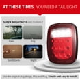 thumbnail image 3 of 2Pcs Tail Lights 16L-EDs Brake Reverse Turn Signal Lamp for RV V-ans Truck Trailer J-eep SUV, 3 of 7