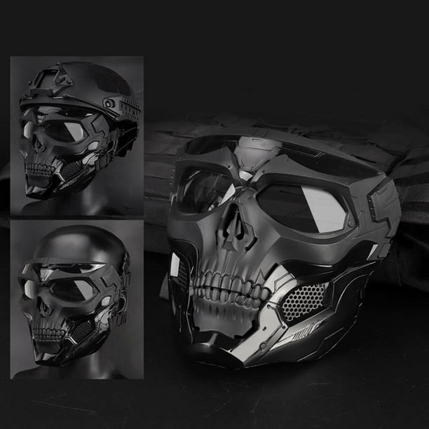 Máscara, máscaras faciales completas de con gafas resistentes a los impactos, fiesta de accesorios de películas de juegos de Hallow Negro Macarena Máscaras de calavera de rostro completo