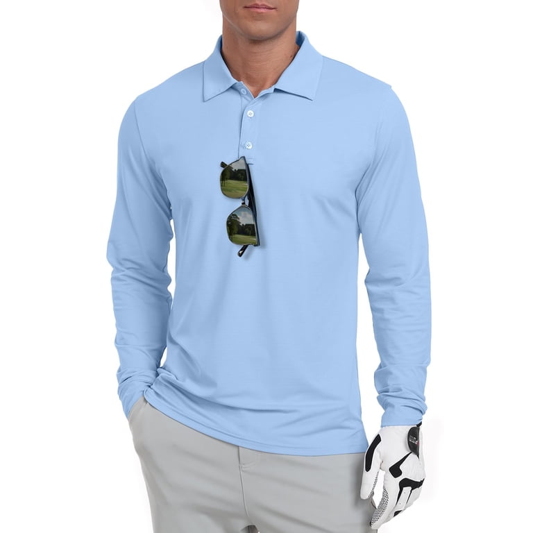 GIRUNS Men's Long Sleeve Golf Polo UPF 50+ photo 1