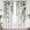 Pink, variant on Pink Floral Blackout Curtains for Bedroom, Green Leaf and Pink Flower Butterfly Bird on White Window Curtain Nature Plant Botanical Drapes for Living Room Decor, 52W X 84L inches