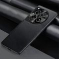 thumbnail image 1 of Plain-Leather All-inclusive Shockproof Phone Case For OnePlus 12 Black, 1 of 5