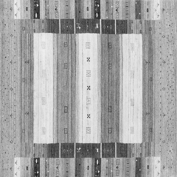 Ahgly Company Indoor Square Abstract Gray Contemporary Area Rugs, 6' Square