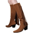 thumbnail image 3 of WEAIXIMIUNG Over The Knee Boots Wide Calf Black Ladies Fashion Square Heel Square Toe Solid Color Back Fringe Retro Mid High Boots, 3 of 9