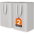 thumbnail image 1 of SDES-2-Pack 80L Freestanding Laundry Hamper, Large Collapsible Laundry Baskets with Easy Carry Extended Handles, Waterproof Clothes Hamper in Bedroom, Bathroom, Laundry Room, College Dorm, Grey, 1 of 4