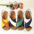 thumbnail image 1 of CFLVAEK Sandales Compensées pour Femmes Décontractées Été à Bride Cheville Réglable Sandales Coussin Doux Sandales Vacances Plage Marche Chaussures 2025 Taille 6, 1 of 8