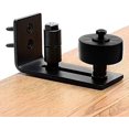 thumbnail image 5 of Paquete de 2 guías de piso para puerta corrediza de granero de alta resistencia para rodillo ajustable inferior, 8 opciones de configuración, guía de piso para puerta de granero plana (negro, 5 of 5