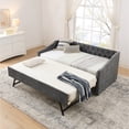 thumbnail image 3 of Harper & Bright Designs Twin Size Daybed with Pull-out Trundle, Sofa Bed Frame with Arms for Living Room and Bedroom, Gray, 3 of 15