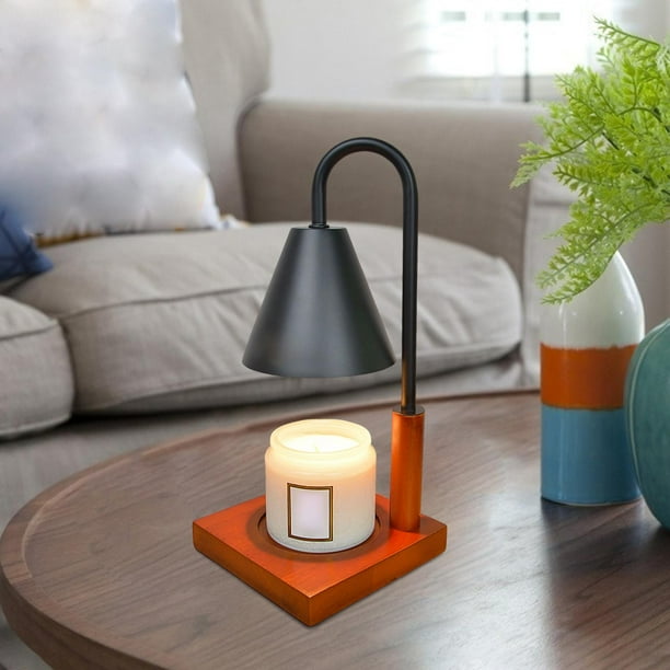 Lámpara de cera para derretir velas aromáticas eléctricas, luces de noche decorativas, luz de fusión de cera para sala de estudio, hogar, sala de Negro BLESIY lámpara calentador de velas