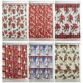thumbnail image 2 of 13 PC Christmas Shower Curtain Set with Metal Roller Hooks Dobby Printed Holiday Bathoom Décor - Red Poinsettia, 2 of 5