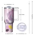 thumbnail image 2 of Floral 40oz Tumbler– Stainless Steel Insulated Tumbler with Handle and Straw, Large Capacity Travel Cup for Hot & Cold Drinks,Thanksgiving,Christmas, Spring,Flower, 2 of 6
