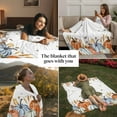 thumbnail image 3 of Fall Thanksgiving Throw Blankets, Orange Green Blue Pumpkins Retro Leaf Soft Fleece Blanket Decorative for Home Sofa Couch Chair Living Bedroom, 32x48 Inches, White, 3 of 8