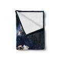 thumbnail image 2 of Outer Space Soft Flannel Fleece Throw Blanket, American Spaceman on the Moon Future Solar Discovery in Deep Technology View, Cozy Plush for Indoor and Outdoor Use, 70" x 90", Blue Grey, by Ambesonne, 2 of 6