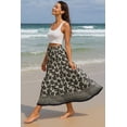 thumbnail image 3 of Moomaya Women's Chiffon Maxi Skirt with Lining - 40" Long Printed Skirt for Beach, Summer Outfits, High Waist Flowy Skirt, 3 of 7