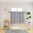 thumbnail image 3 of 3 Pc Cotton Classic Country Farmhouse Kitchen Window Curtain Grommet Top -Grey & White Buffalo Check Tier & Valance Set, 54" x 18" / 27" x 24", 3 of 5