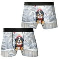 thumbnail image 3 of Playful Bernese Mountain Dog Welcomes Winter Snowy Day with Cardinal Bird All Over Print Boxer Briefs Underwear for Men Dad Berner Lover Gifts - 120177, 3 of 6