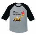 thumbnail image 1 of I'm Digging Valentine's Tractor Lovers 3/4 Sleeve Baseball Jersey Toddler Shirt 2T Dark Gray, 1 of 5