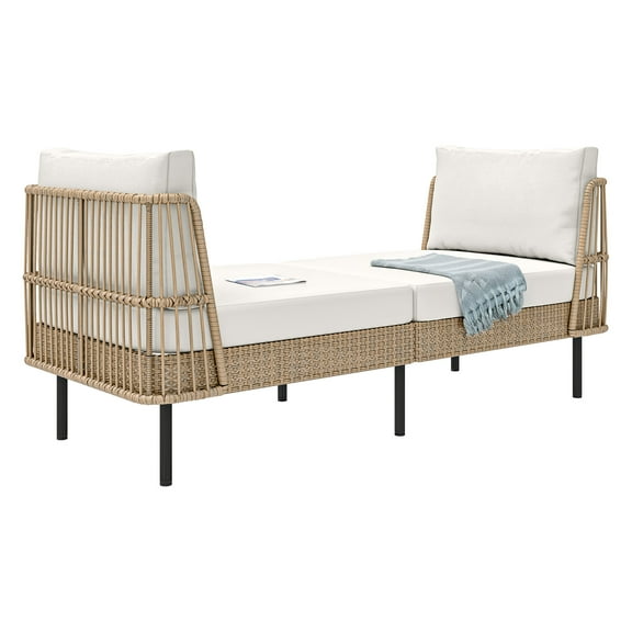 Uforic Patio Rattan Daybed Lounge,Chaise Lounge Chair - Beige