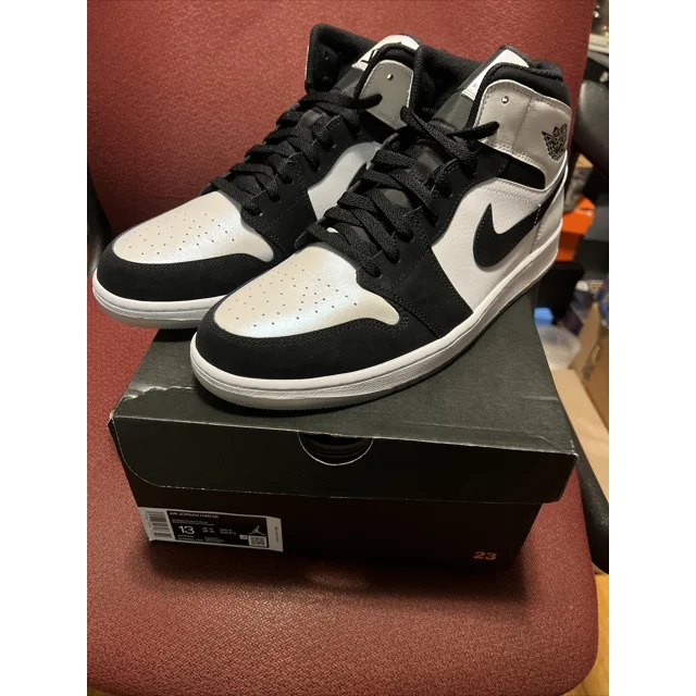 Ni-k-e Air Jordan 1 Mid SE AJ1 Black White Diamond Shorts DH6933-100 Size 13M/14.5