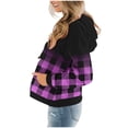 thumbnail image 4 of XFLWAM Womens Casual Hoodies Crew Neck Long Sleeve Sweatshirts With Pocket Lightweight Drawstring Pullover Tops Purple L, 4 of 6