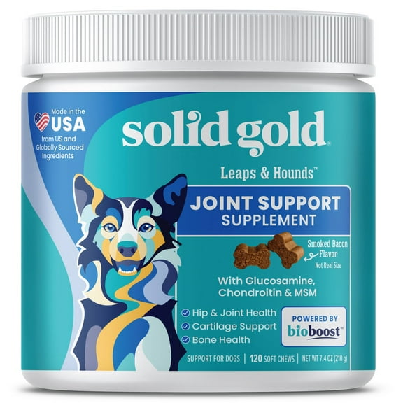 Solid Gold Leaps & Hounds Joint Health Supplement for Dogs, Bacon Flavor 120 ct