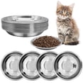 thumbnail image 1 of Comederos para Mascotas kathson Poco Profundos de Acero Inoxidable 24 Piezas para Gatos y Perros, 1 of 8