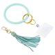 thumbnail image 1 of Pulsera de llavero Uxcell de silicona, llavero redondo de mano con borla, color cian claro, 1 of 7