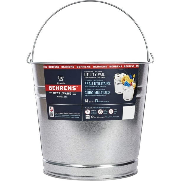 Behrens 1214GS Galvanized Steel Utility Pail, 14Quart